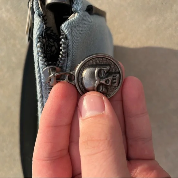 NWT Y2K Ed Hardy Denim Crossbody Bag - Picture 5 of 7